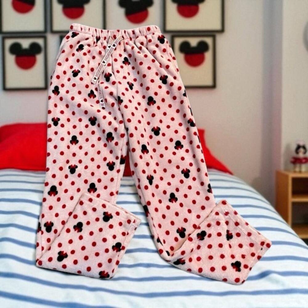 Disney Minnie Mouse Plush Fleece Pajama Pants Small Macys Exclusive Lounge
